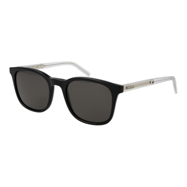 Replay Quadrat Sonnenbrille RY493V 5201S in Schwarz – 45° Seitenansicht