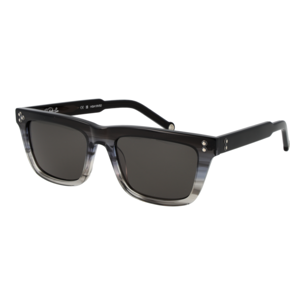 Hally & Son Rechteck Sonnenbrille HSA19V 5302S in Grau – 45° Seitenansicht