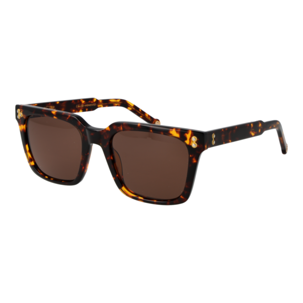 Hally & Son Rechteck Sonnenbrille HSA20V 5302S in Braun – 45° Seitenansicht