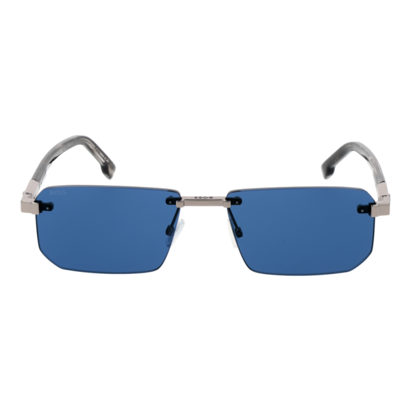 Boss Sonnenbrille BOSS 1918/S 576LBMT – Frontansicht mit Metall Rahmen und Blau Gläsern