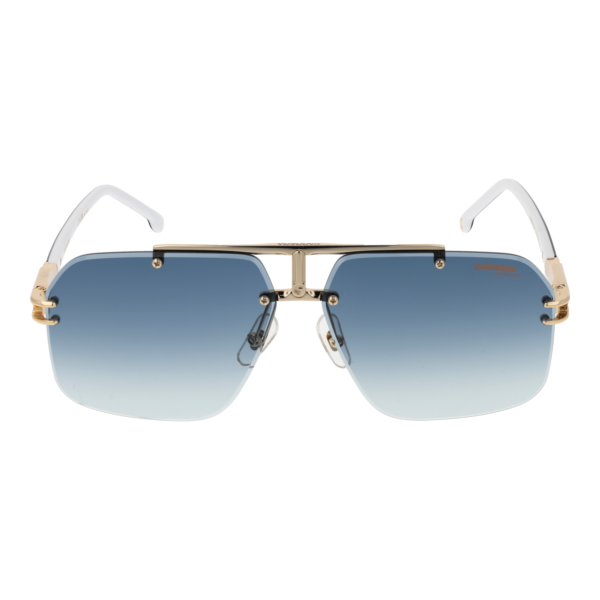 Carrera Sonnenbrille CARRERA 1054/S 63J5G08 – Frontansicht mit Metall Rahmen und Blau Gläsern