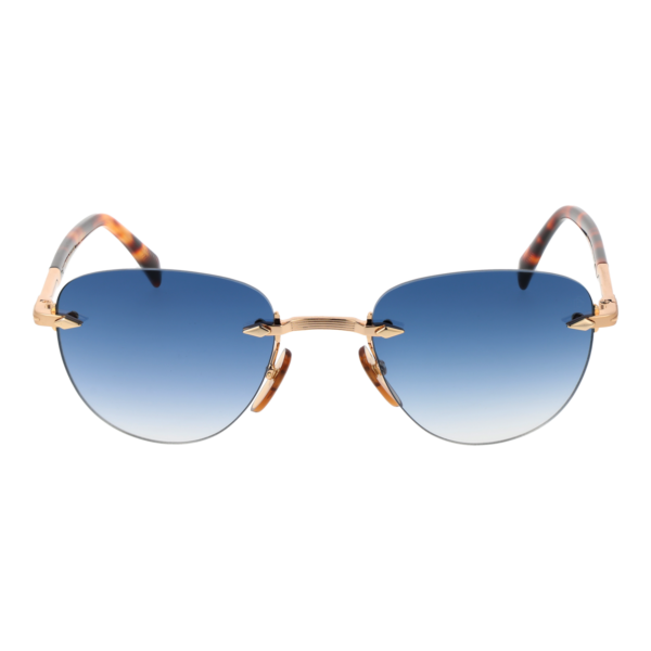David Beckham Sonnenbrille DB 1224/S 510NR08 – Frontansicht mit Metall Rahmen und Blau Gläsern