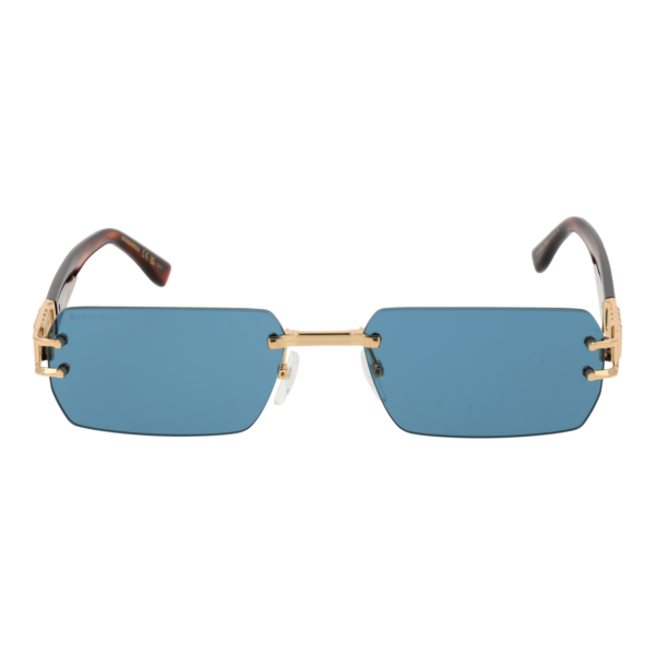 Dsquared2 Sonnenbrille D2 0189/S 57000KU – Frontansicht mit Metall Rahmen und Blau Gläsern