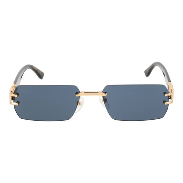 Dsquared2 Sonnenbrille D2 0189/S 57J5GIR – Frontansicht mit Metall Rahmen und Blau Gläsern