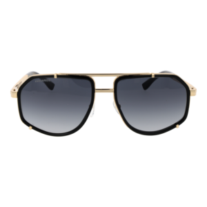 Dsquared2 Sonnenbrille D2 0190/S 608079O – Frontansicht mit Metall Rahmen und Grau Gläsern