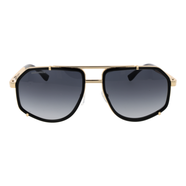 Dsquared2 Sonnenbrille D2 0190/S 608079O – Frontansicht mit Metall Rahmen und Grau Gläsern