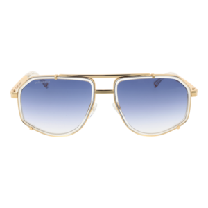 Dsquared2 Sonnenbrille D2 0190/S 6090008 – Frontansicht mit Metall Rahmen und Blau Gläsern