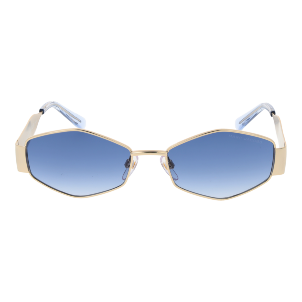 Marc Jacobs Sonnenbrille MARC 496/SHINY 55LKS08 – Frontansicht mit Metall Rahmen und Blau Gläsern