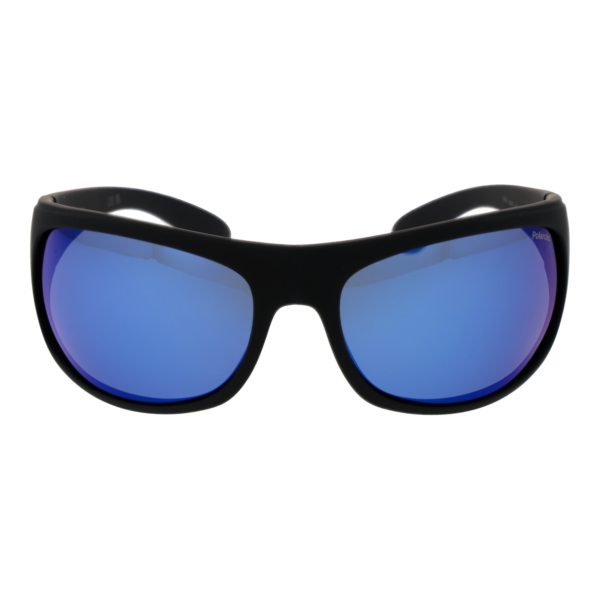 Polaroid Sonnenbrille 07886 660035X – Frontansicht mit Gummi Rahmen und Grau Gläsern