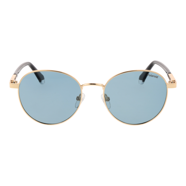 Polaroid Sonnenbrille PLD 4197/S/X 53J5GM9 – Frontansicht mit Metall Rahmen und Blau Gläsern