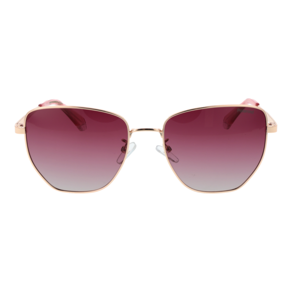 Polaroid Sonnenbrille PLD 4204/G/S/X 56DDBJR – Frontansicht mit Metall Rahmen und Rosa Gläsern