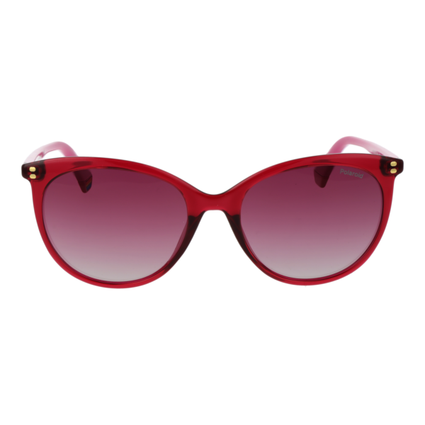 Polaroid Sonnenbrille PLD 6231/S 55QHOJR – Frontansicht mit Polycarbonat Rahmen und Burgunder Gläsern