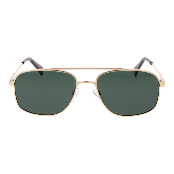Polaroid Sonnenbrille PLD 6235/S/X 56PEFUC – Frontansicht mit Metall Rahmen und Grün Gläsern