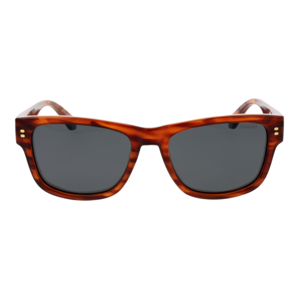 Polaroid Sonnenbrille PLD 6252/S/X 55L9GM9 – Frontansicht mit Kunststoff Rahmen und Grau Gläsern