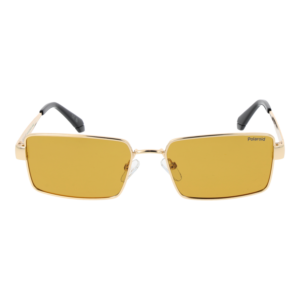Polaroid Sonnenbrille PLD 6255/S/X 56LPEMU – Frontansicht mit Metall Rahmen und Gelb Gläsern