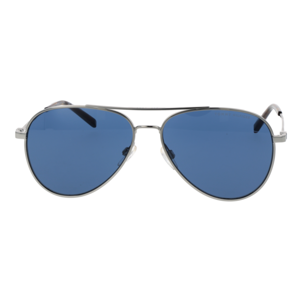 Tommy Hilfiger Sonnenbrille TH 2336/S 586LBKU – Frontansicht mit Metall Rahmen und Blau Gläsern