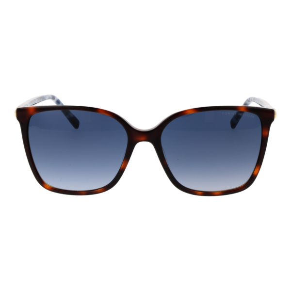 Tommy Hilfiger Sonnenbrille TH 2349/S 5505L08 – Frontansicht mit Azetat Rahmen und Blau Gläsern