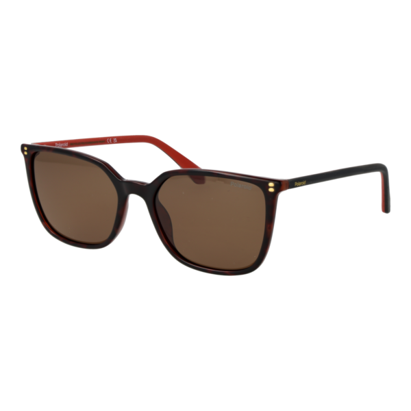 Polaroid Quadrat Sonnenbrille PLD 4209/S/X 56086SP in Havana – 45° Seitenansicht