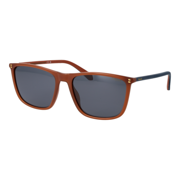 Polaroid Rechteck Sonnenbrille PLD 4210/S/X 59L7QM9 in Braun – 45° Seitenansicht