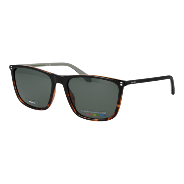 Polaroid Quadrat Sonnenbrille PLD 4210/S/X 59WR7UC in Schwarz – 45° Seitenansicht