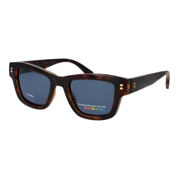 Polaroid Rechteck Sonnenbrille PLD 6256/S/X 49086C3 in Havana – 45° Seitenansicht