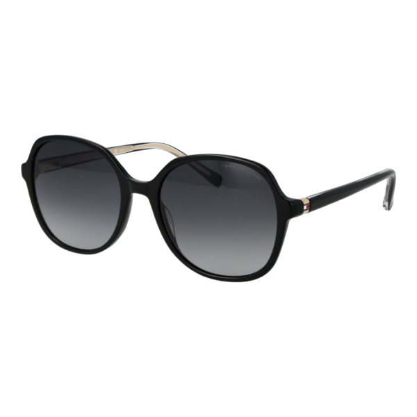 Tommy Hilfiger Quadrat Sonnenbrille TH 2394/S 558079O in Schwarz – 45° Seitenansicht
