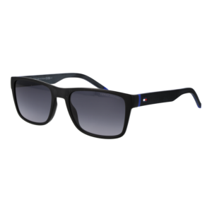 Tommy Hilfiger Rechteck Sonnenbrille TH 2375/S 568079O in Schwarz – 45° Seitenansicht
