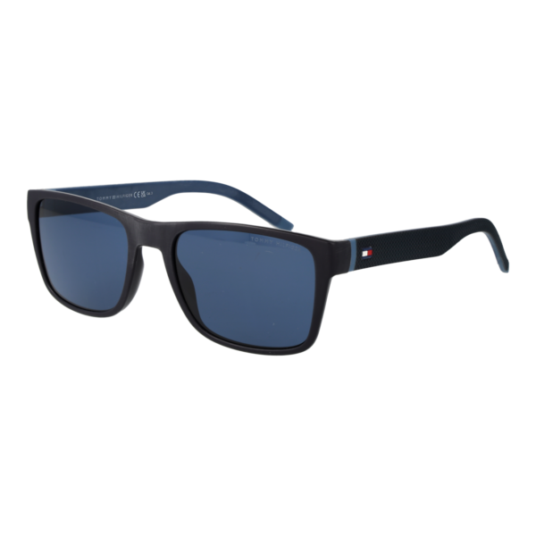 Tommy Hilfiger Rechteck Sonnenbrille TH 2375/S 56PJPKU in Schwarz – 45° Seitenansicht