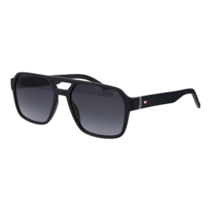 Tommy Hilfiger Rechteck Sonnenbrille TH 2376/S 57XW09O in Blau – 45° Seitenansicht
