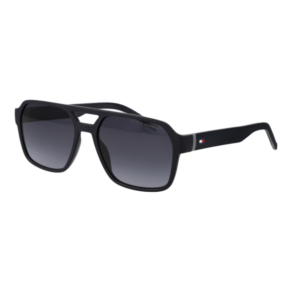 Tommy Hilfiger Rechteck Sonnenbrille TH 2376/S 57XW09O in Blau – 45° Seitenansicht