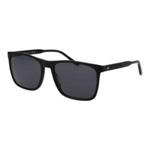 Tommy Hilfiger Rechteck Sonnenbrille TH 2390/S 58807IR in Schwarz – 45° Seitenansicht