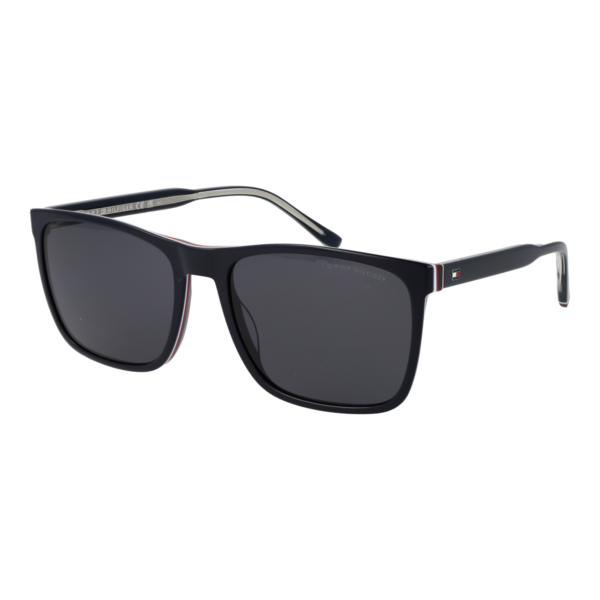 Tommy Hilfiger Rechteck Sonnenbrille TH 2390/S 58PJPIR in Blau – 45° Seitenansicht