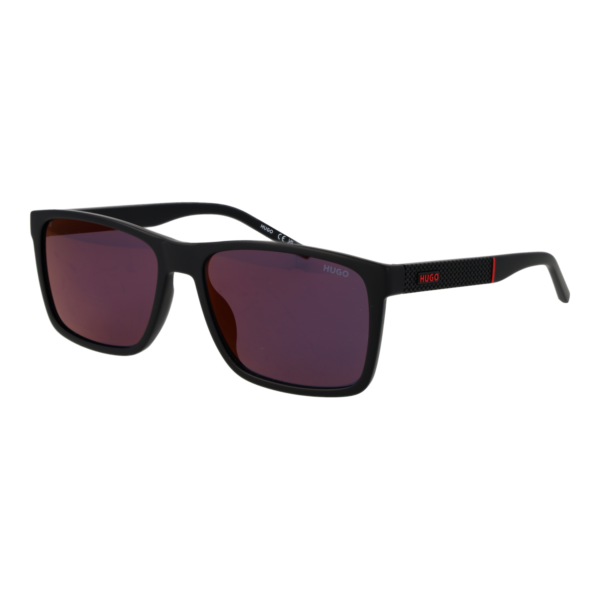 Hugo Rechteck Sonnenbrille HG 1418/G/S 58807AO in Schwarz – 45° Seitenansicht