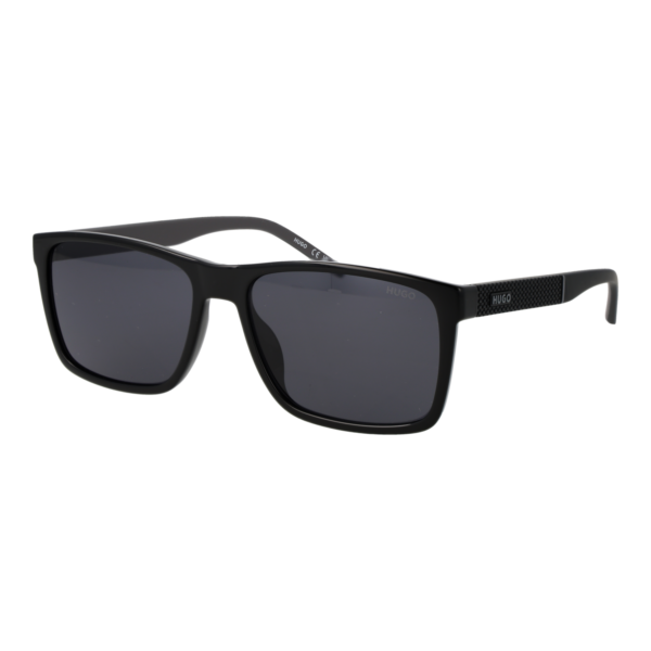 Hugo Rechteck Sonnenbrille HG 1418/G/S 58807IR in Schwarz – 45° Seitenansicht