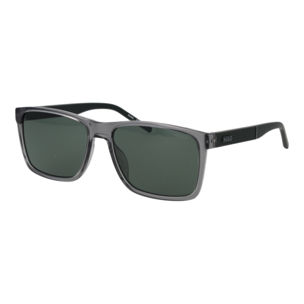 Hugo Rechteck Sonnenbrille HG 1418/G/S 58KB7QT in Grau – 45° Seitenansicht