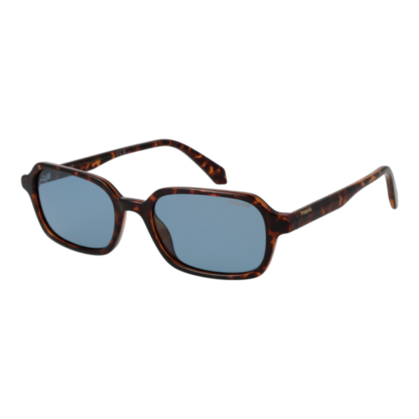 Polaroid Rechteck Sonnenbrille PLD 4219/S 53086C3 in Havana – 45° Seitenansicht