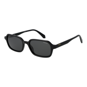 Polaroid Rechteck Sonnenbrille PLD 4219/S 53807M9 in Schwarz – 45° Seitenansicht
