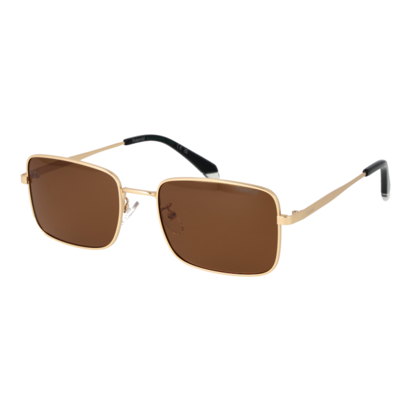 Polaroid Quadrat Sonnenbrille PLD 4213/G/S/X 57AOZSP in Gold – 45° Seitenansicht