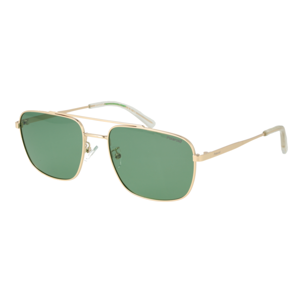 Polaroid Pilotenbrille Sonnenbrille PLD 4214/G/S/X 59PEFUC in Gold – 45° Seitenansicht