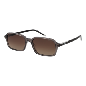 Hugo Rechteck Sonnenbrille HG 1424/S 5409QHA in Grau – 45° Seitenansicht
