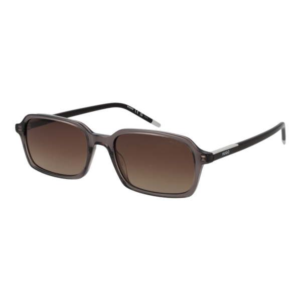 Hugo Rechteck Sonnenbrille HG 1424/S 5409QHA in Grau – 45° Seitenansicht