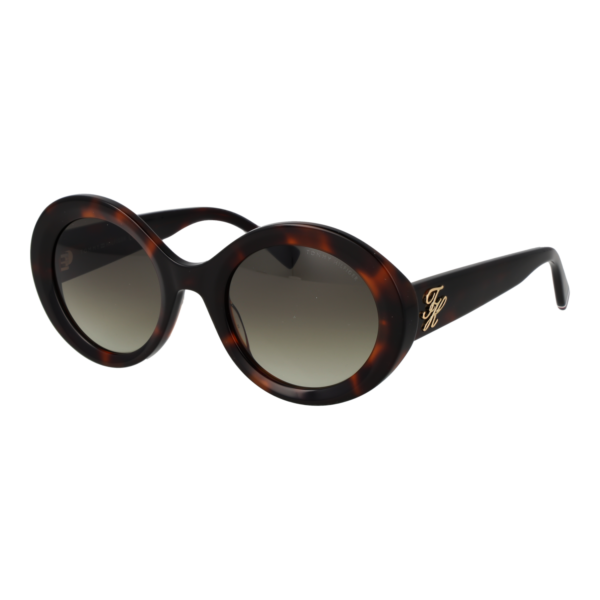 Tommy Hilfiger Rund Sonnenbrille TH 2403/S 5205LBC in Havana – 45° Seitenansicht