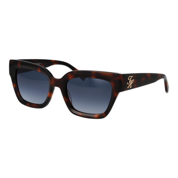 Tommy Hilfiger Rechteck Sonnenbrille TH 2402/S 5305L08 in Havana – 45° Seitenansicht