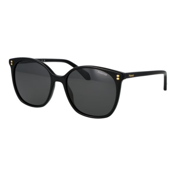 Polaroid Quadrat Sonnenbrille PLD 4215/S/X 55807M9 in Schwarz – 45° Seitenansicht
