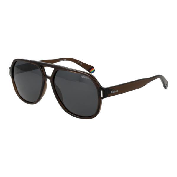 Polaroid Pilotenbrille Sonnenbrille PLD 6193/S 5709QM9 in Braun – 45° Seitenansicht