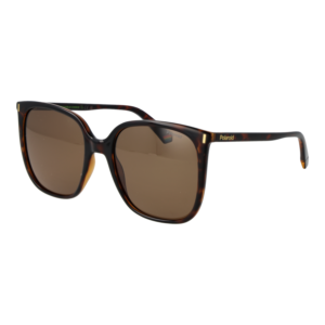 Polaroid Quadrat Sonnenbrille PLD 6218/S 56086SP in Braun – 45° Seitenansicht
