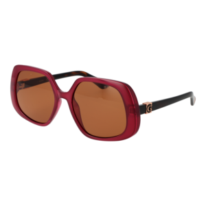 Guess Quadrat Sonnenbrille GU7862 5674E in Burgunder – 45° Seitenansicht