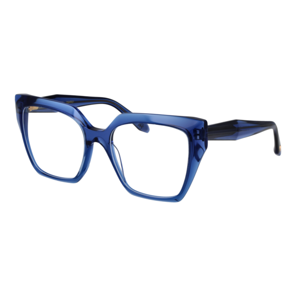 Ana Hickmann Brille AH6588 55T02 – 45° Seitenansicht Ana Hickmann )} Brille AH6588 55T02 in Blau