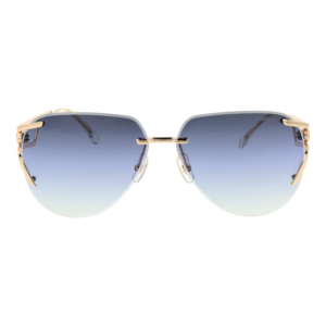 Carrera Sonnenbrille CARRERA 3103/S 64J5GGB – Frontansicht mit Metall & Edelstahl Rahmen und Blau Gläsern
