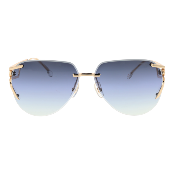 Carrera Sonnenbrille CARRERA 3103/S 64J5GGB – Frontansicht mit Metall & Edelstahl Rahmen und Blau Gläsern